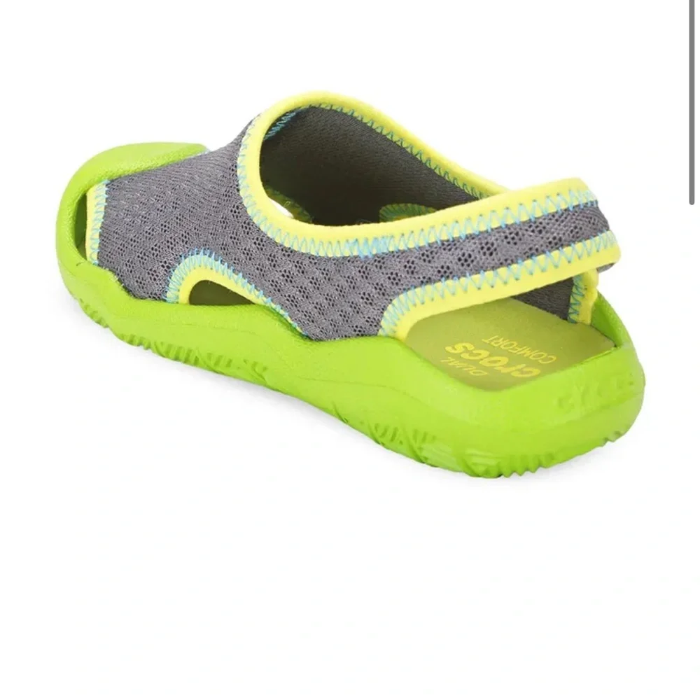 Crocs Kids' Lime and Gray Water Shoes